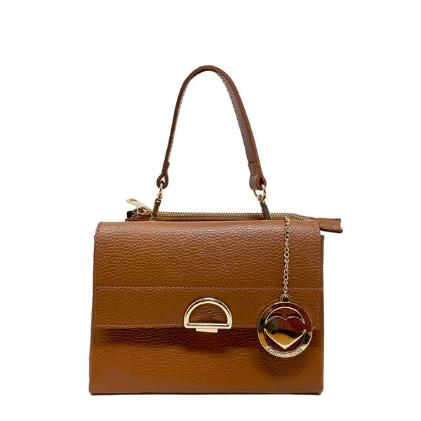 Small Clutch Bag Double Compartment Leather with Chain - K054 