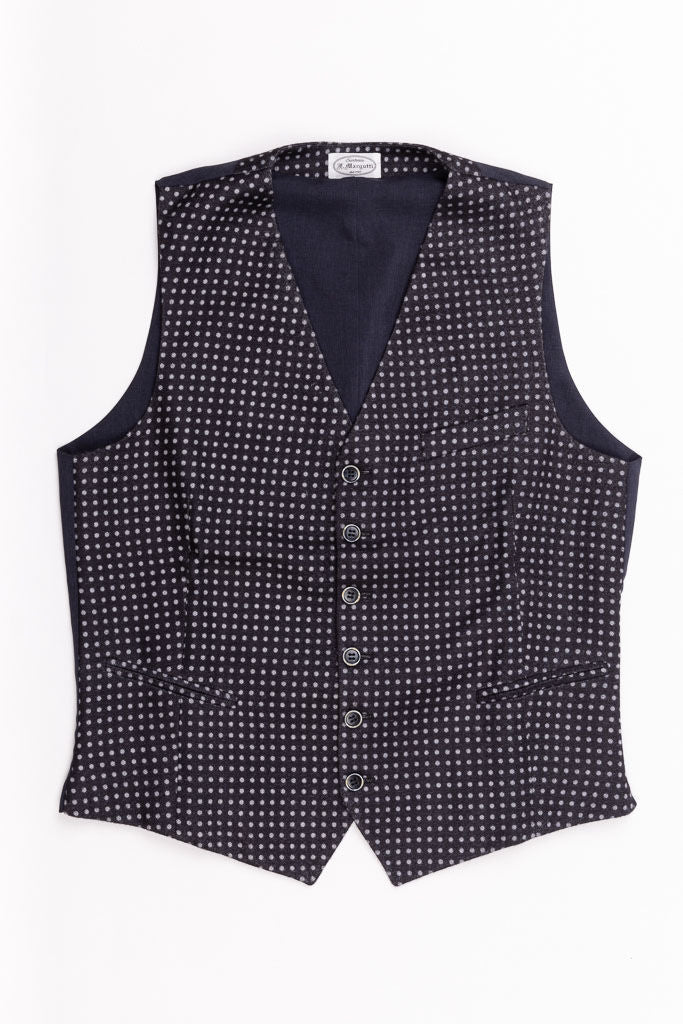 Blue polka dot vest