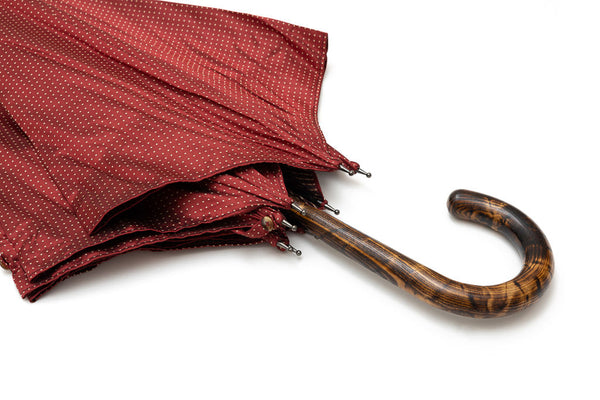 Mario Talarico red polka dot hickory wood umbrella