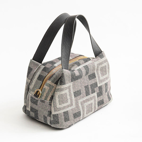 FANTASY - Bauletto in camoscio stampato taupe