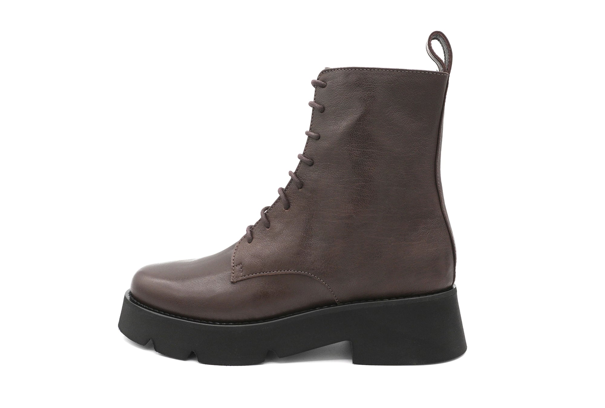 Carla Lace-up Ankle Boot Dark Brown Leather