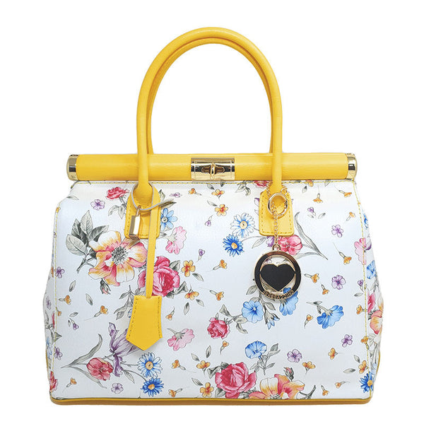 Women's Handbag Bauletto Floral Pattern - Florence 2096. 
