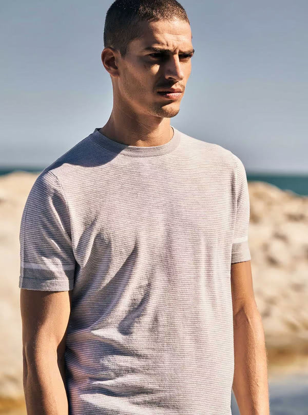 CREW NECK SHORT SLEEVE STRIPED