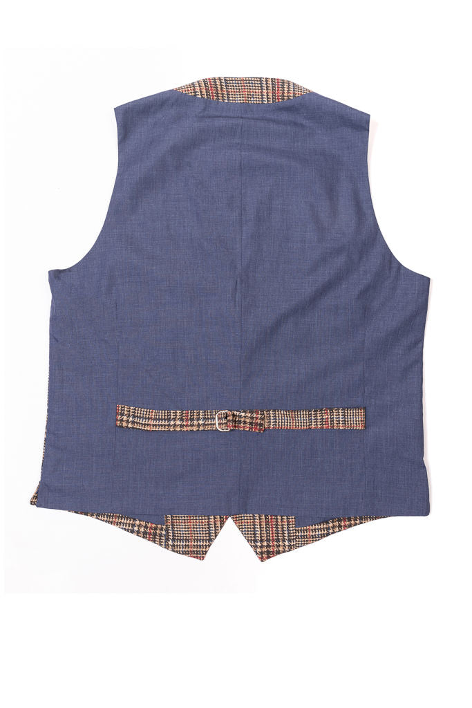 Beige tartan pattern waistcoat