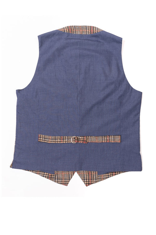 Beige tartan pattern waistcoat