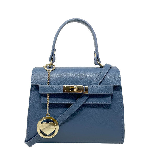Women's Genuine Leather Handbag with Twist Closure - Roma K065 