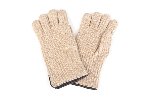 Beige wool cashmere gloves