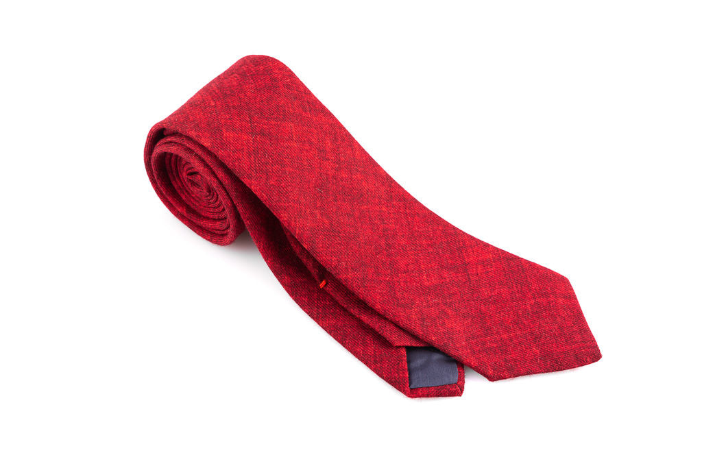 Pure red wool tie