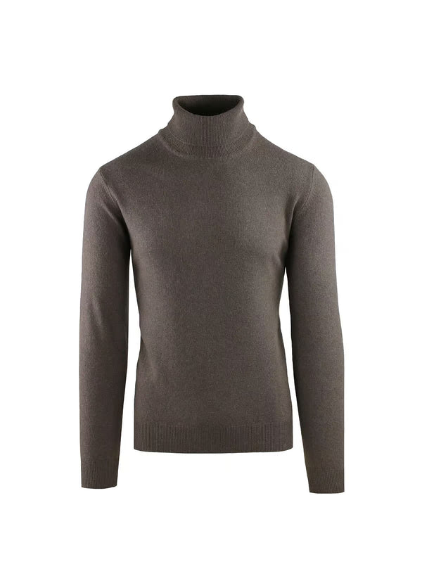 BLEND CASHMERE TURTLENECK WITH ALCANTARA PATCHES