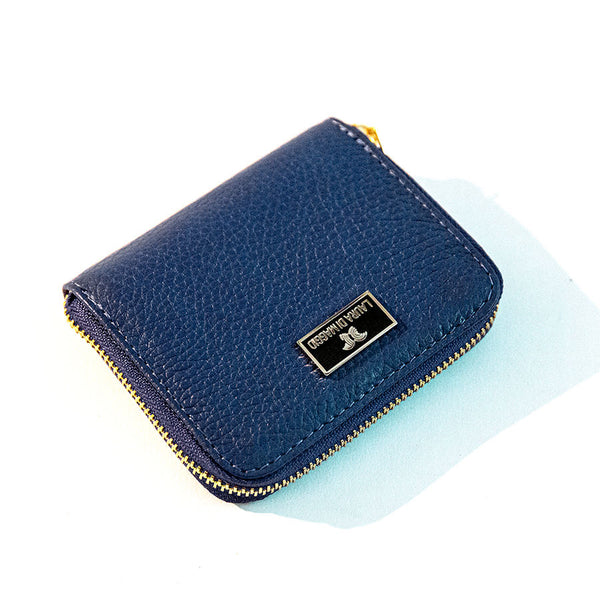 PORTAFOGLIO Mini in pelle blu