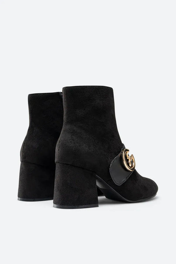 Sidney Black Suede Ankle Boots