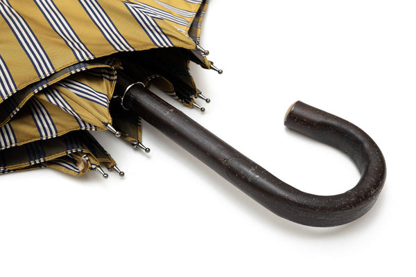 Mario Talarico ochre striped chestnut wood umbrella