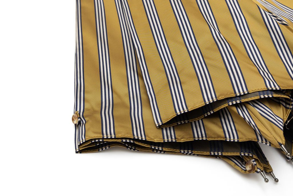 Mario Talarico ochre striped chestnut wood umbrella