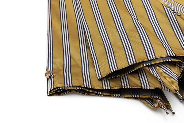 Mario Talarico ochre striped chestnut wood umbrella