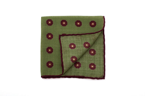 Green pure wool patterned clutch bag