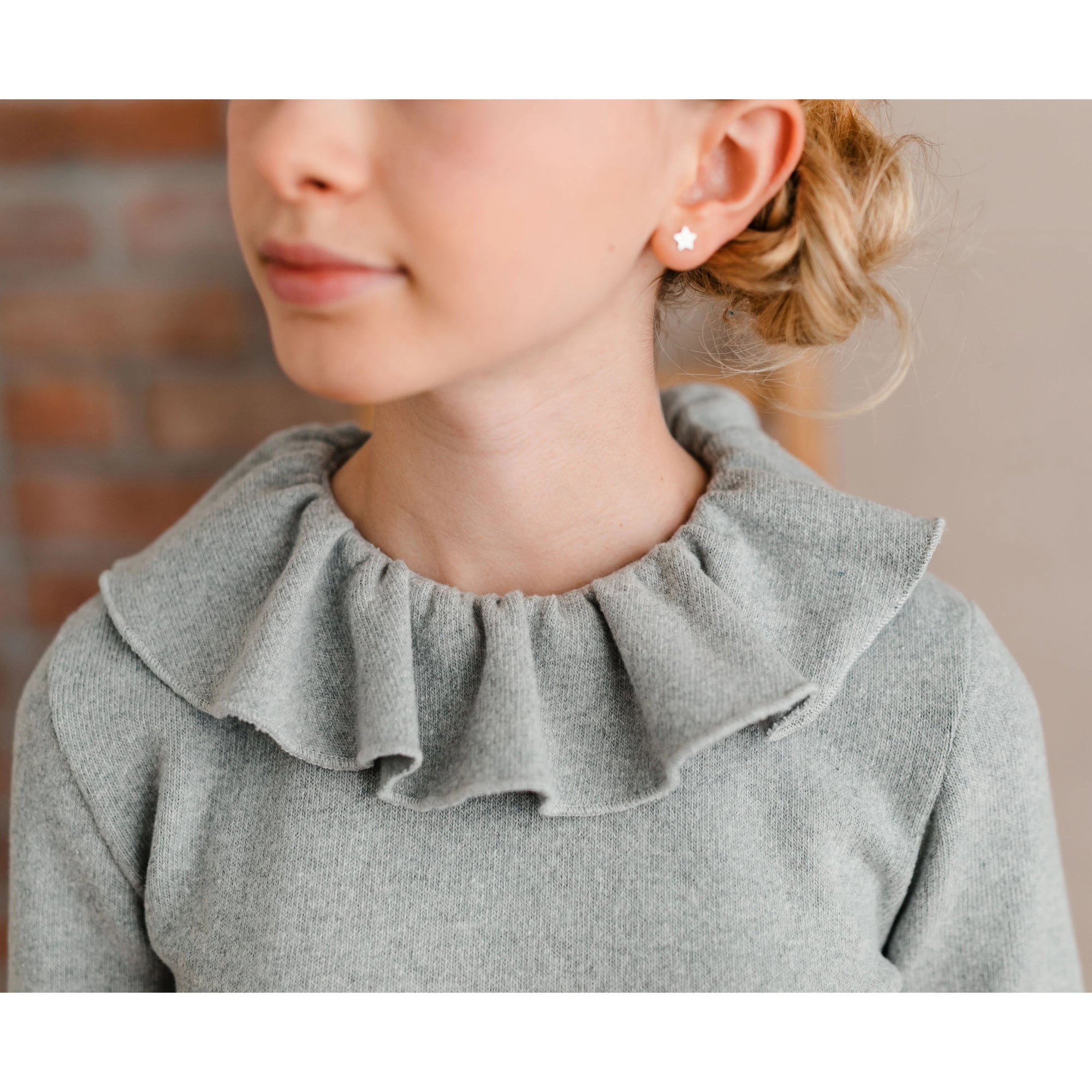 MAGLIA IN CALDO COTONE COLLETTO ARRICCIATO