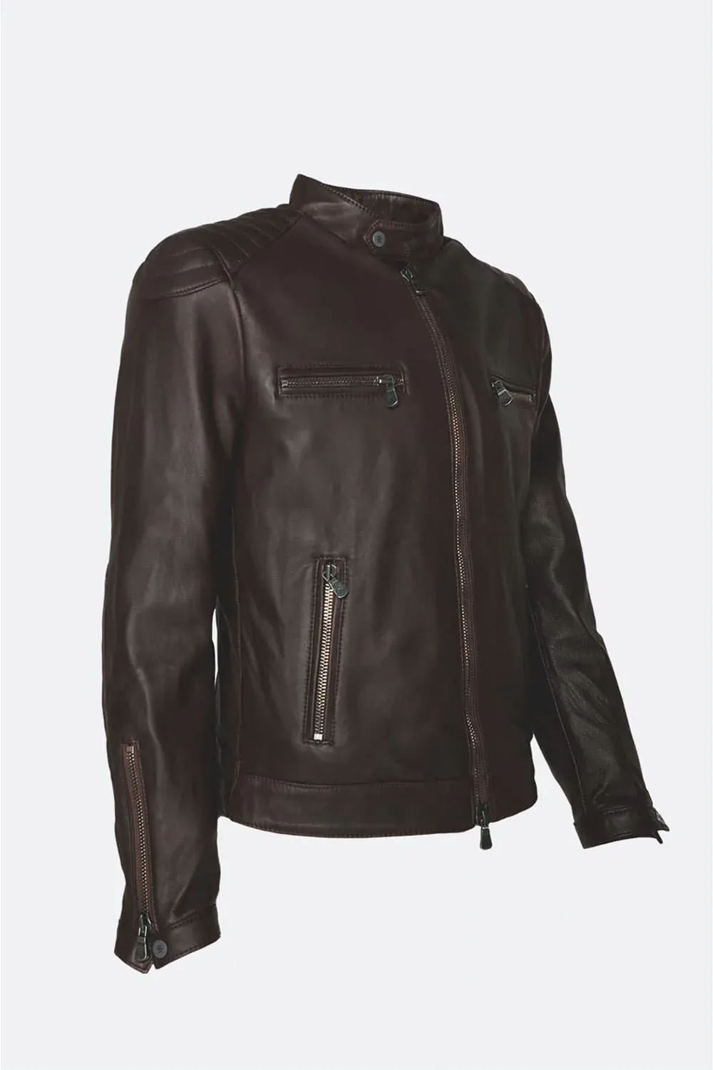Michele Leather Jacket with Stitching