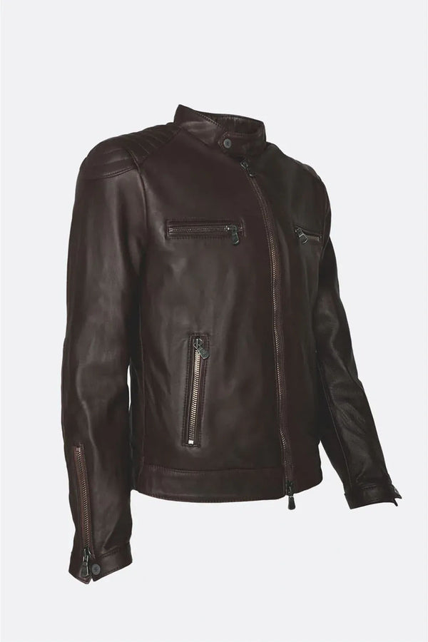 Michele Leather Jacket with Stitching
