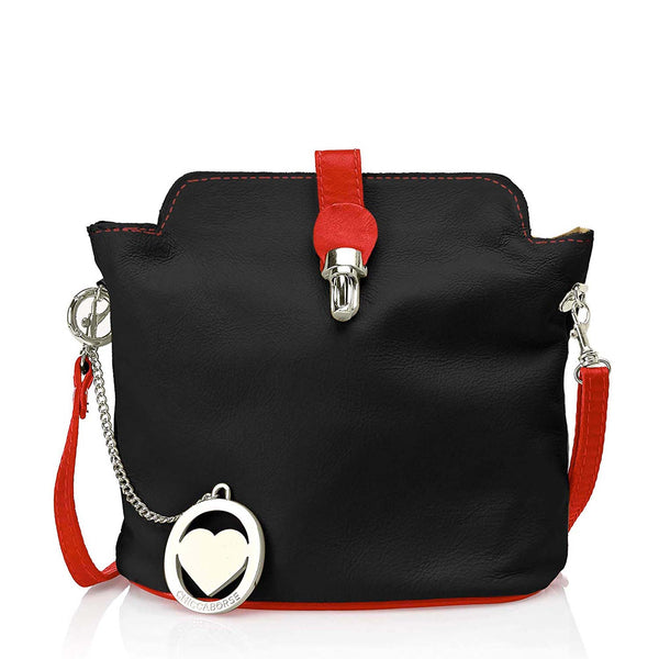 Borsa a Spalla da Donna in Vera Pelle. Made in Italy. 21x20x10 Cm - 3322.