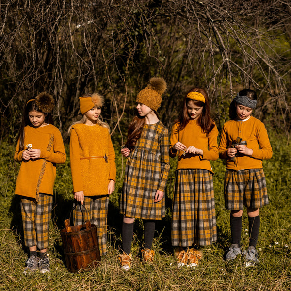 OCHRE CHECKED DRESS