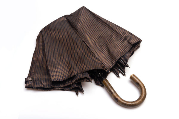 Mario Talarico Folding Umbrella Brown Lemon Handle