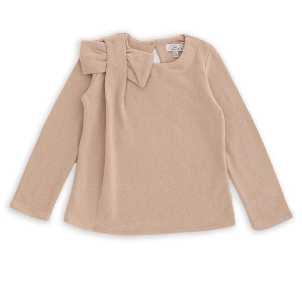 WARM COTTON SWEATER WITH BOW