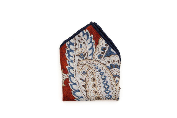 Burgundy patterned clutch bag in pure silk