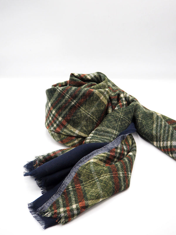 Green blue double layer scarf