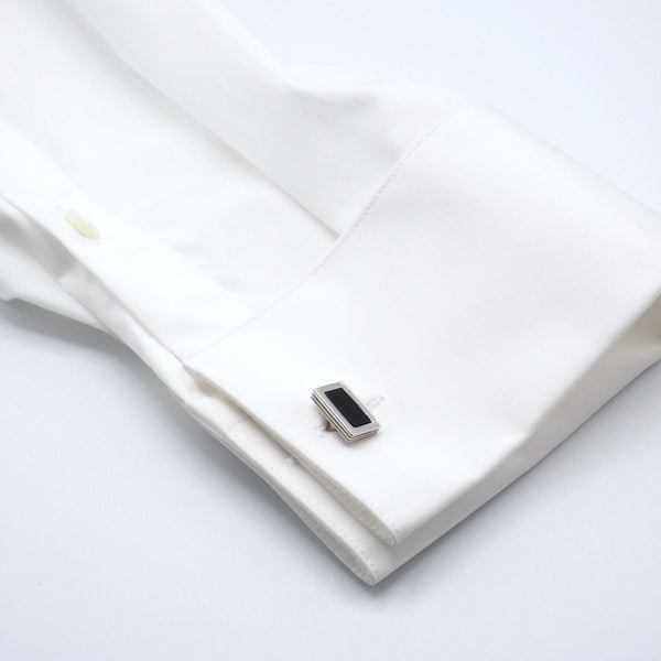 Black rectangular cufflinks