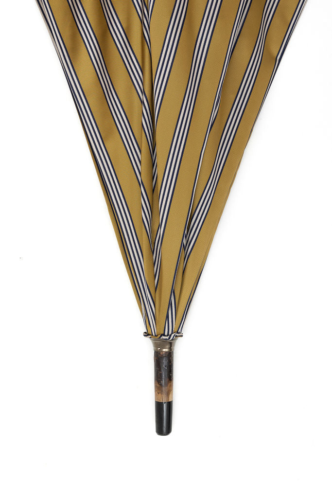 Mario Talarico ochre striped chestnut wood umbrella