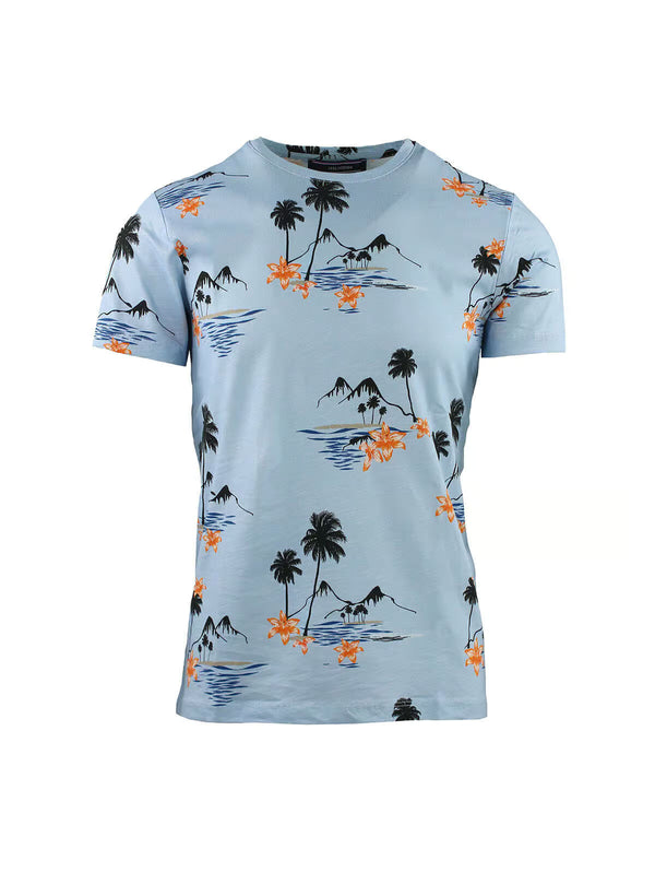 HAWAIIAN PRINT FLAME T-SHIRT