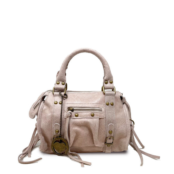 Borsa a mano piccola in pelle spatolata con borchie - Courmayeur K072