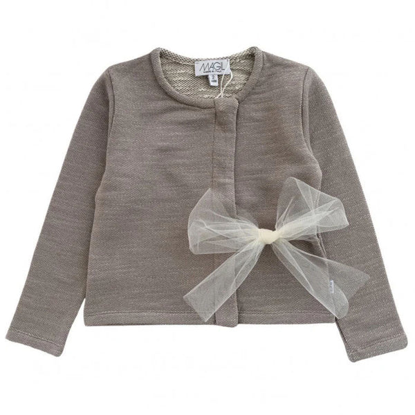 CARDIGAN FELPINA ORZO FIOCCO TULLE