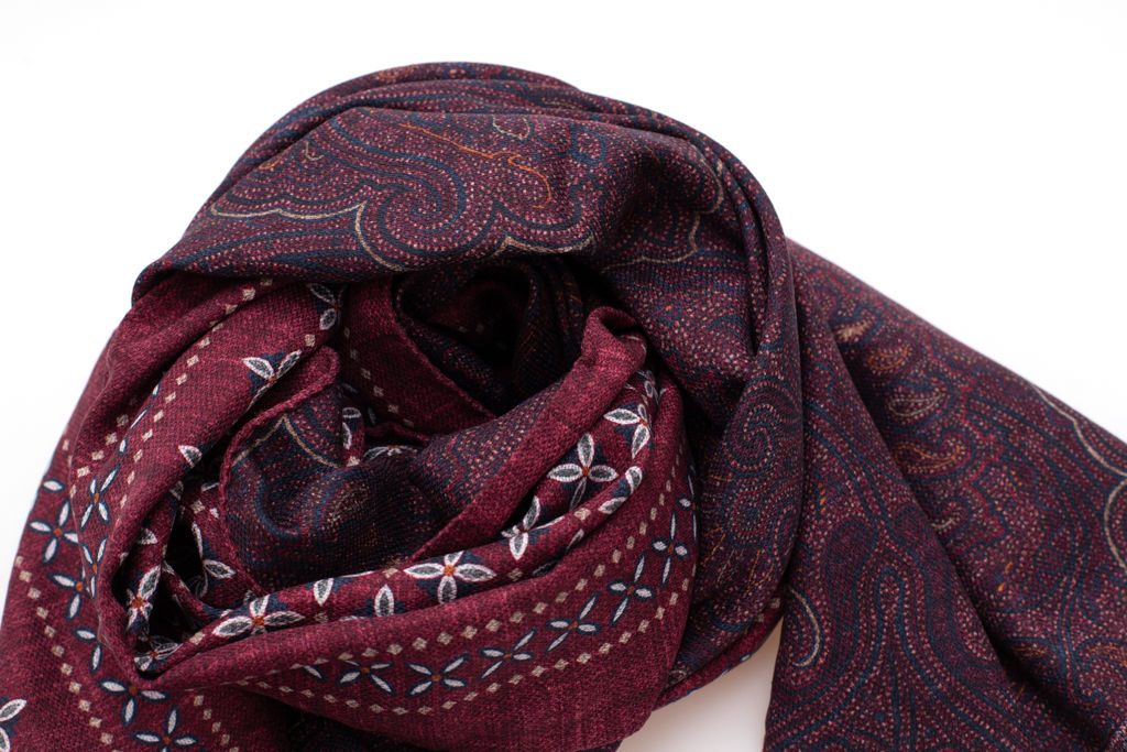 Red pure silk scarf