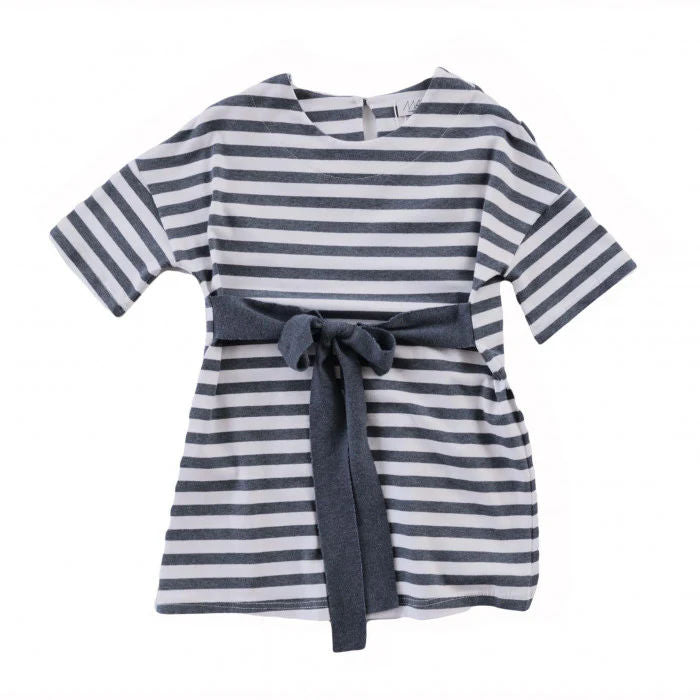 STRIPED DRESS WITH BOW