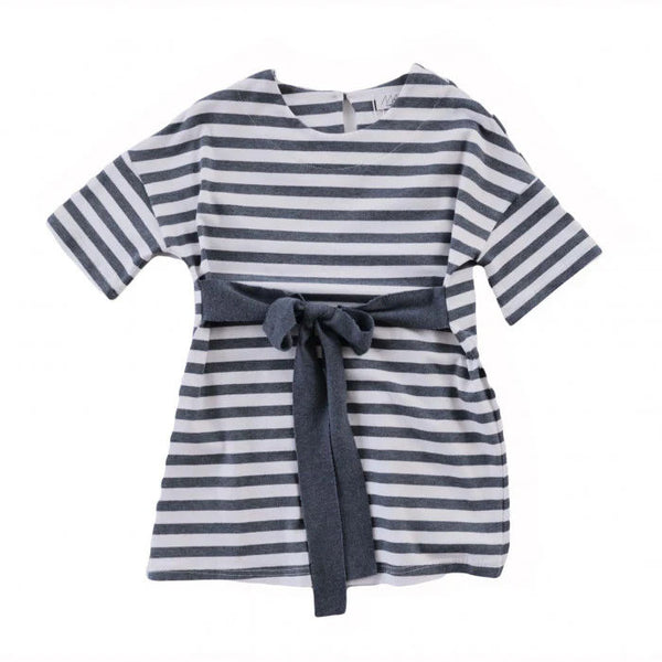 STRIPED DRESS WITH BOW