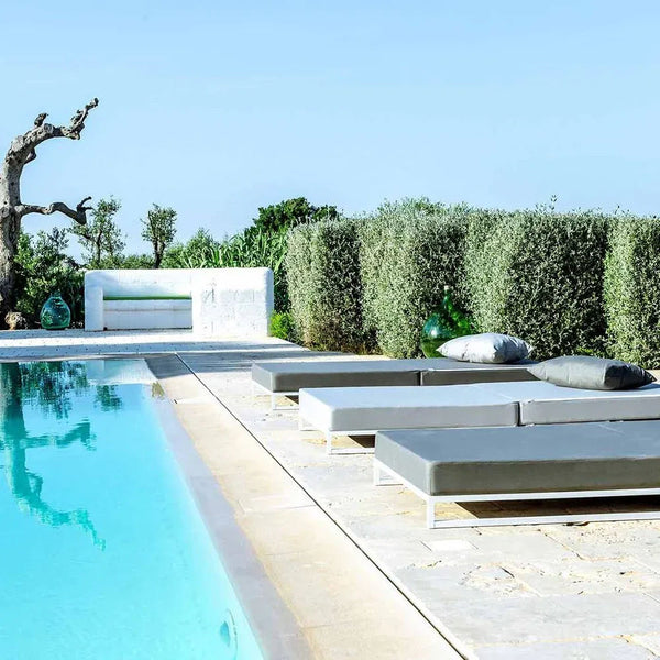 DIVERSO OUTDOOR, Outdoor Sofa Bed and Pouf 90x90 cm 
