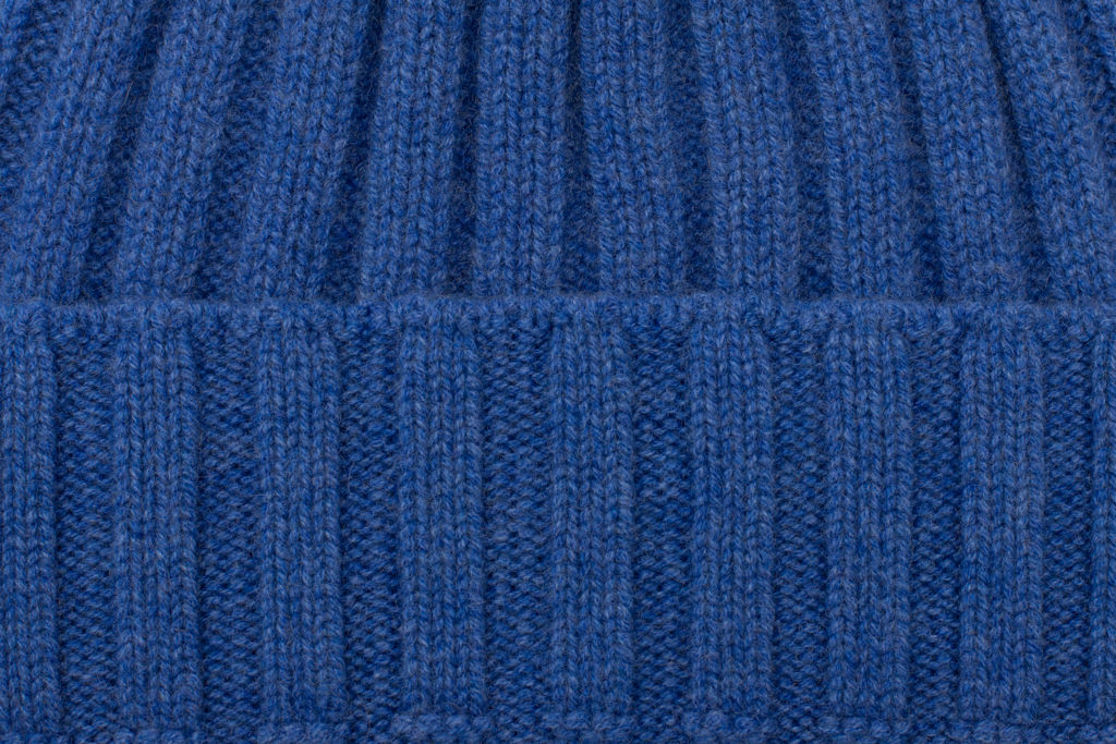 Blue pure cashmere hat