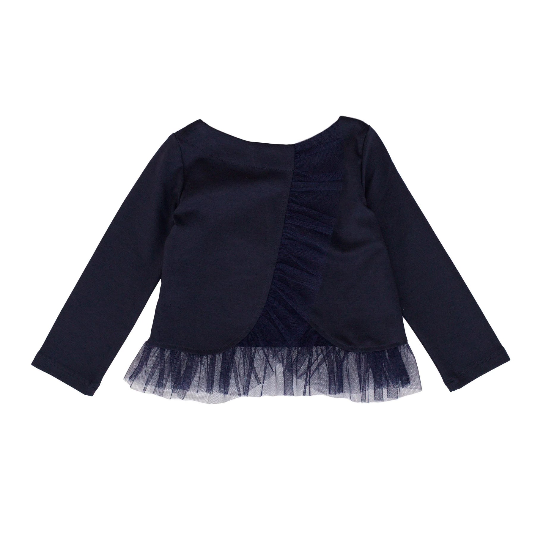 MILAN STITCH SWEATER WITH TULLE RUFFLES