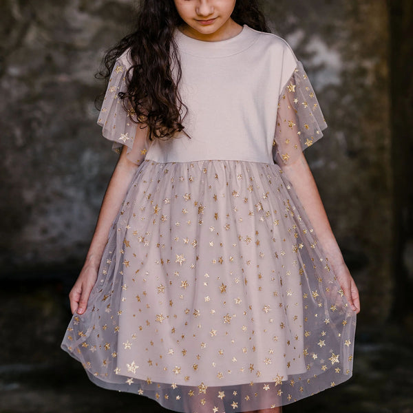 ABITO COMBINATO PUNTO MILANO E TULLE STELLINE