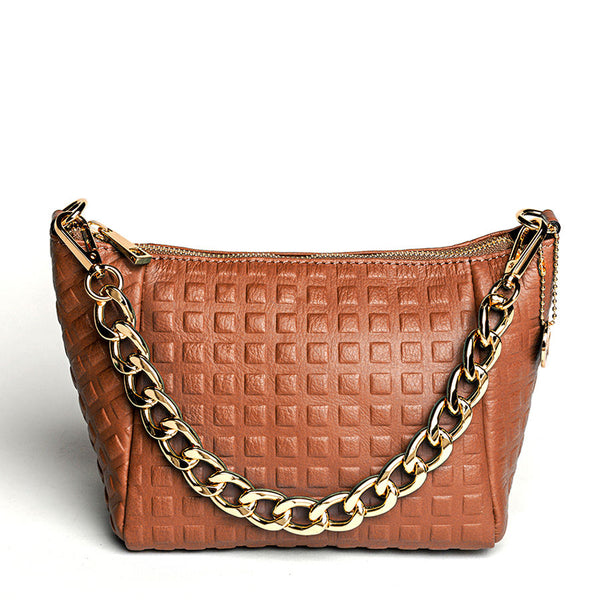 SQUARE MOON - Bauletto in pelle laser cuoio