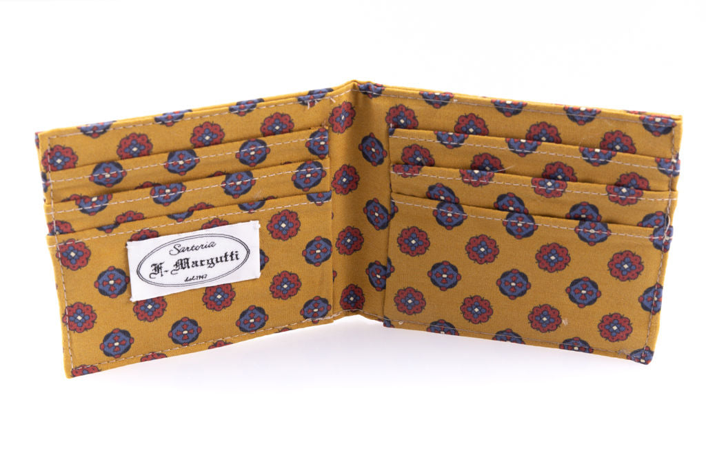Mustard pure silk card holder