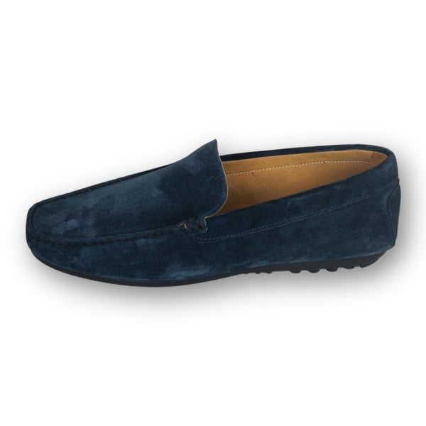 MastroDomenico Men's Handmade Moccasins - Sapphire Midnight Blue