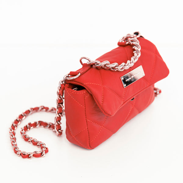 DAISY - red quilted evening bag