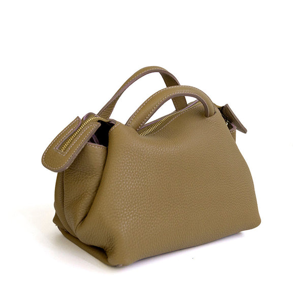 EMMA - Bauletto in pelle khaki