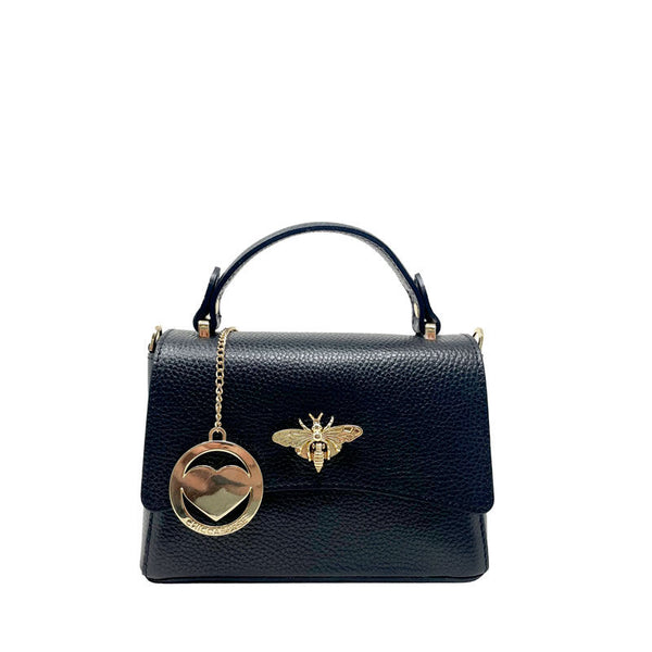 Small Women's Leather Clutch Bag with Bee Closure - Taormina k061 