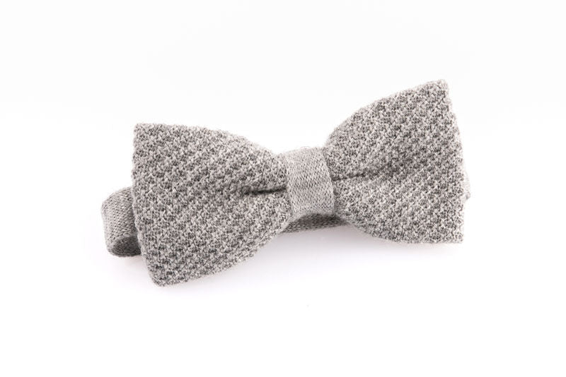 Pure wool grey bow tie