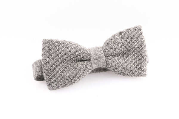 Pure wool grey bow tie