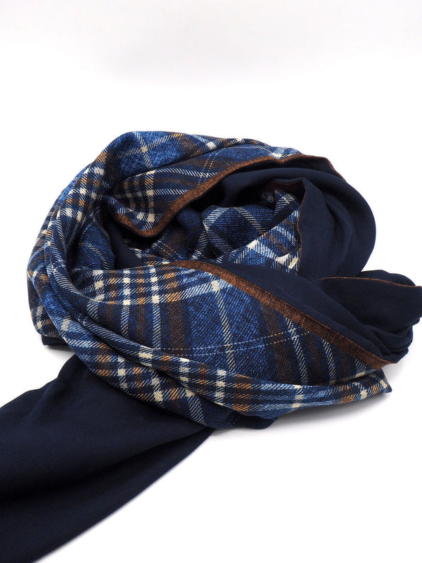 Blue double layer scarf