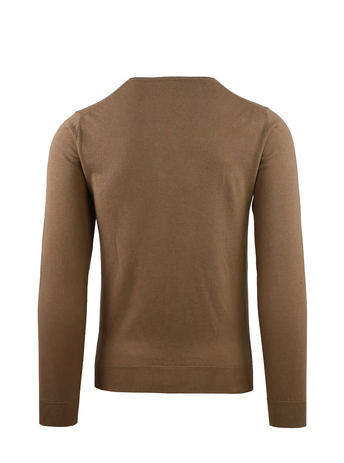 CREW NECK LONG SLEEVE WITH DROPPED COLLAR IN COTTON CREPE